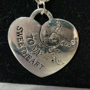 Reflections to my sweetheart necklace silver tone 18" NWT (sku 840)